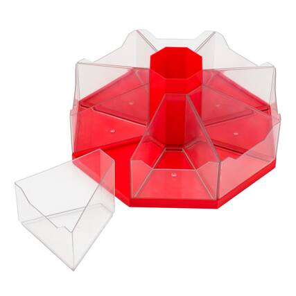 Front. Junior Learning - Junior Learning Classroom Caddie Octagonal Storage System, Red.