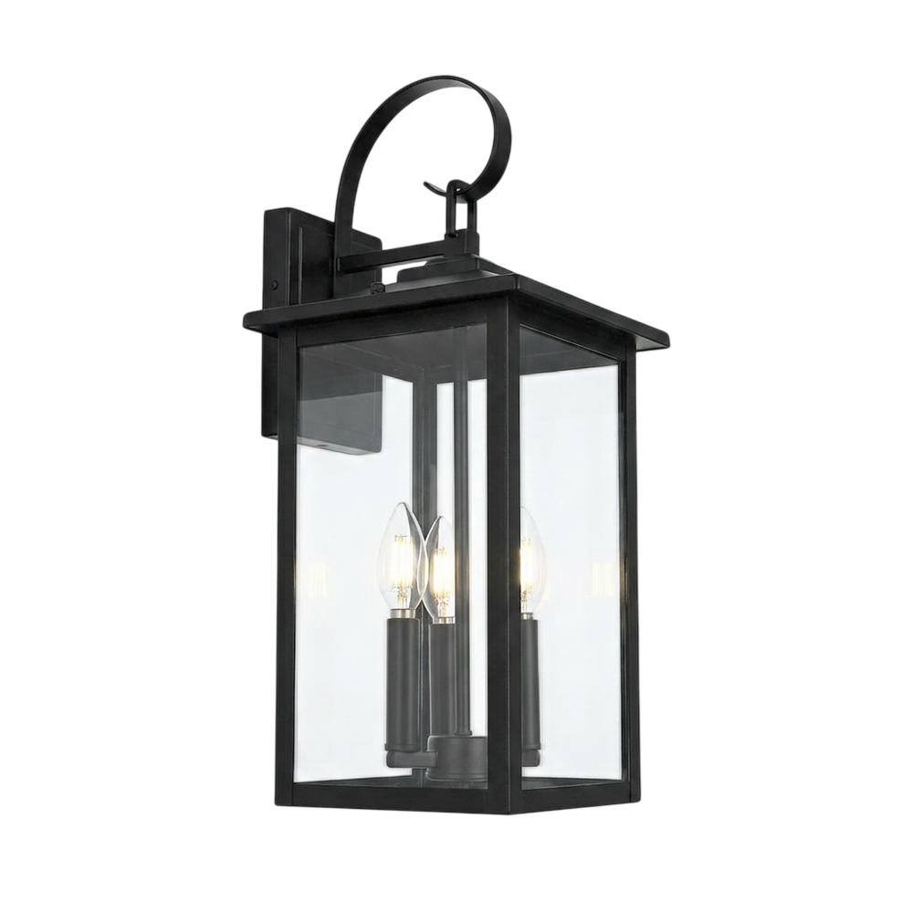Front. Elegant Lighting - Carisle 7 inch Outdoor Pendant in Black - Black.