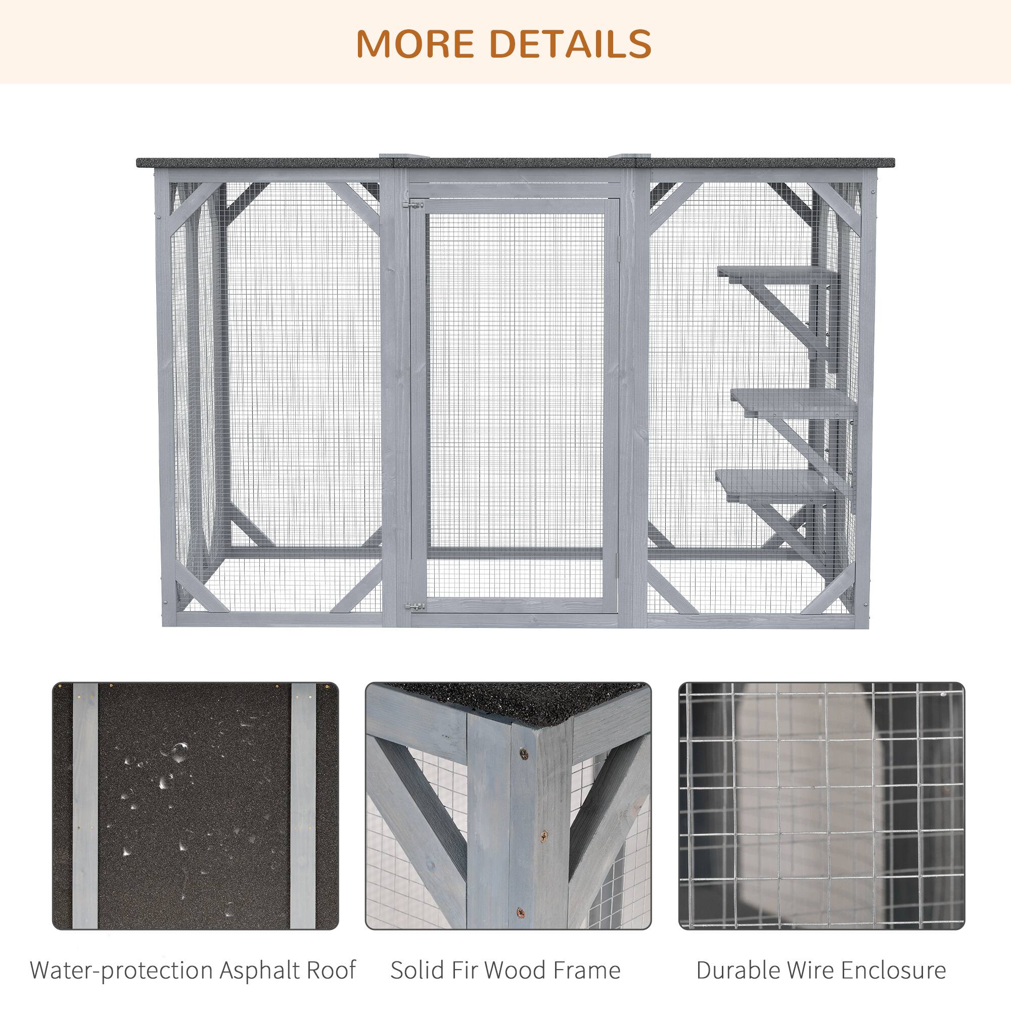 MORE DETAILS

Water-protection Asphalt Roof  
Solid Fir Wood Frame  
Durable Wire Enclosure