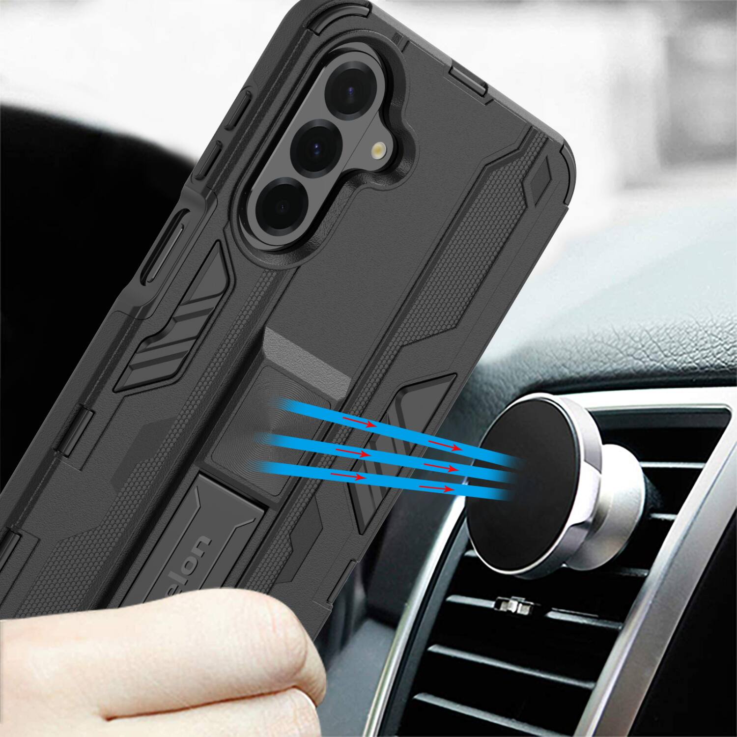 Alt View 5. Echelon - echelon Reflex Series Case w Kickstand for Samsung Galaxy A17 5G / Galaxy A16 5G - Black - Black.