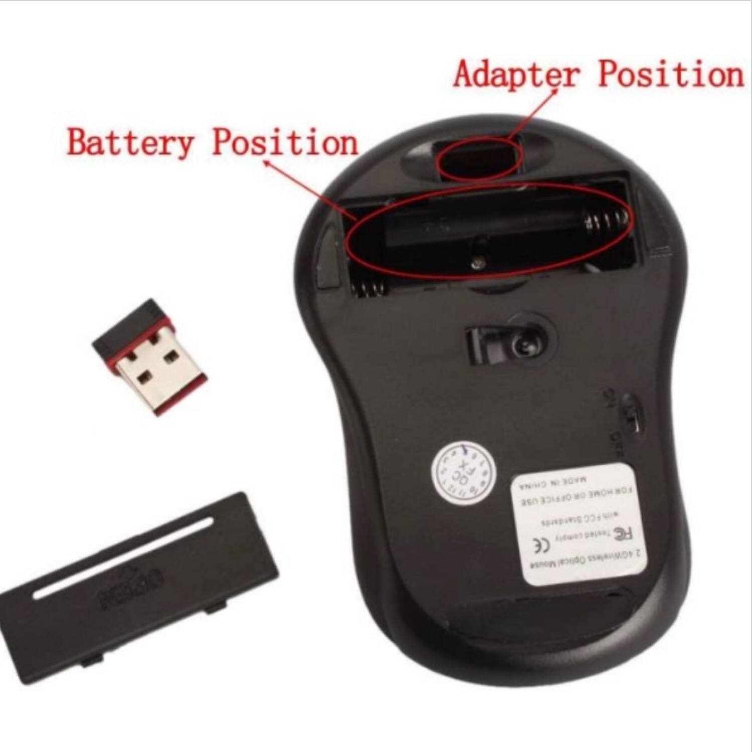 Battery Position, Adapter Position, Optical 1ARMOF Mouse