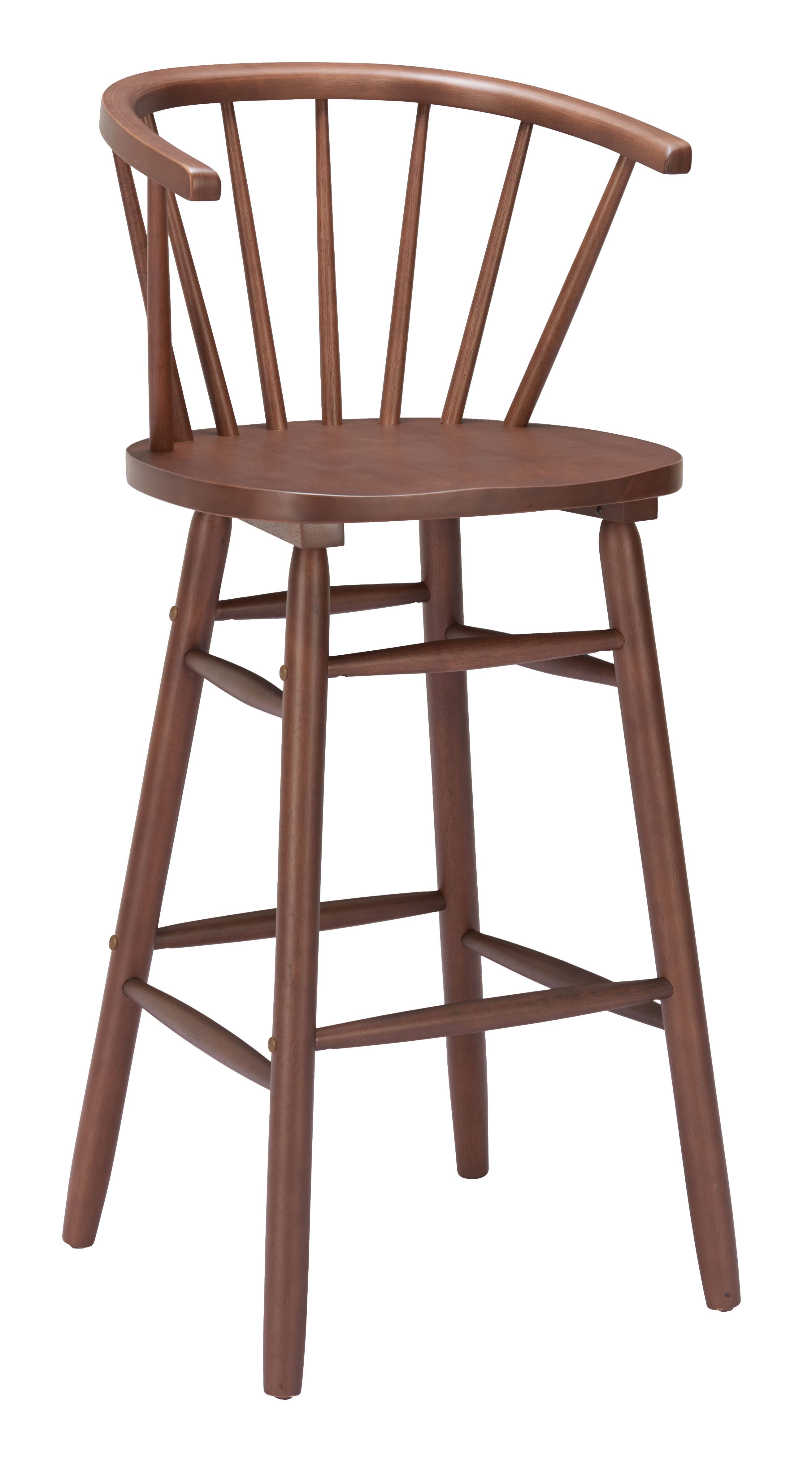 Front. Hivvago - Stenger Barstool (Set of 2) Walnut - Walnut.