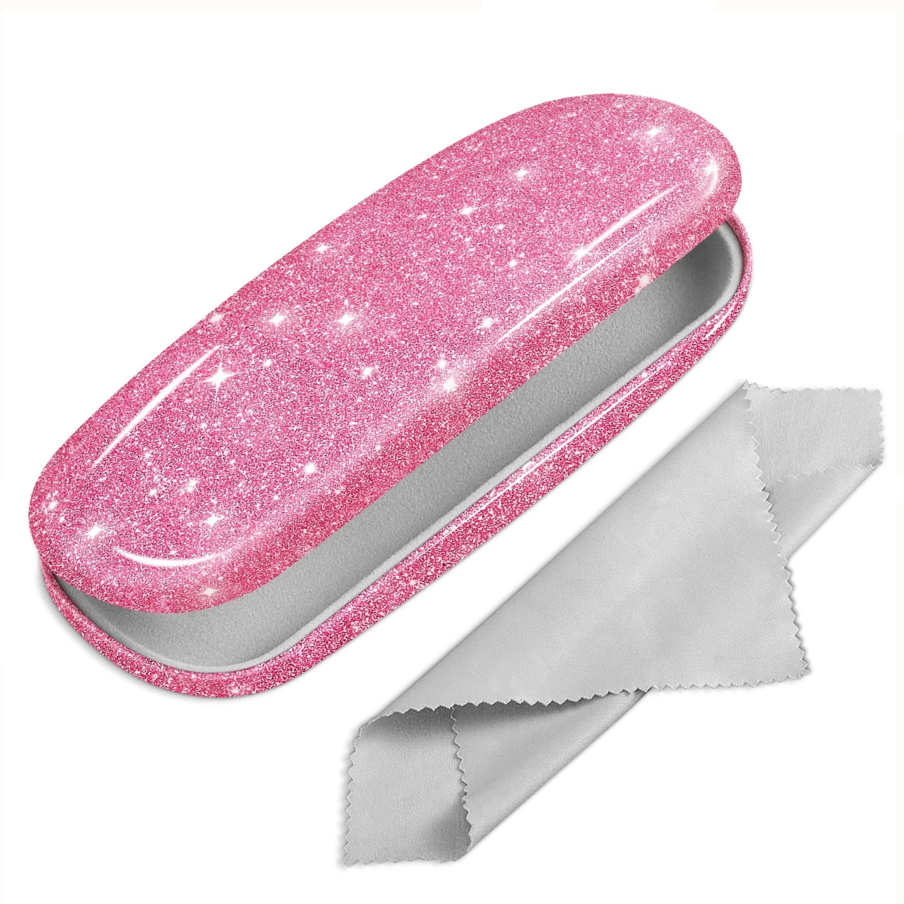 Kitcheniva - Portable Hard Shell Eyeglasses Case Protective Glasses Holder Box Glittering - Pink