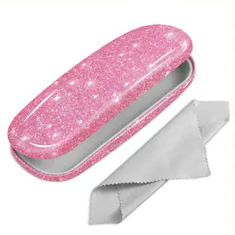 Kitcheniva - Portable Hard Shell Eyeglasses Case Protective Glasses Holder Box Glittering - Pink