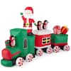 Front. Best Choice Products - Best Choice Products 8.5 x 5ft Pre-Lit Inflatable Christmas Train & Animated Santa Claus w/ 10 LED Lights, Ground Stakes - Multicolor.