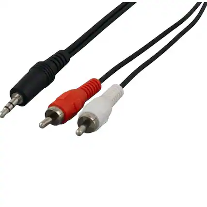 Front. Sanoxy - Sanoxy 25ft 3.5mm Stereo Male to 2 RCA Male Audio Cable - Black.