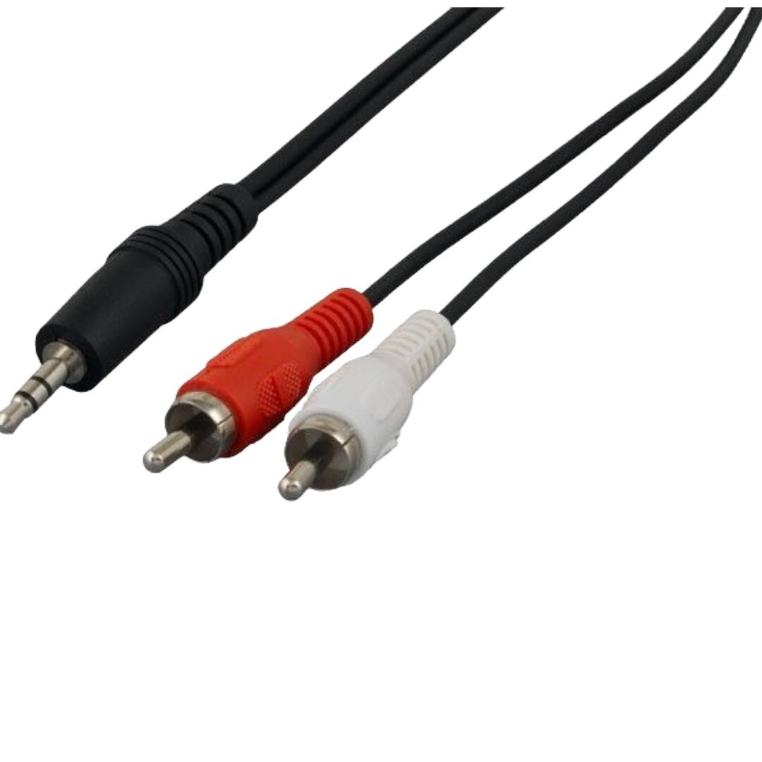 Front. Sanoxy - Sanoxy 25ft 3.5mm Stereo Male to 2 RCA Male Audio Cable - Black.