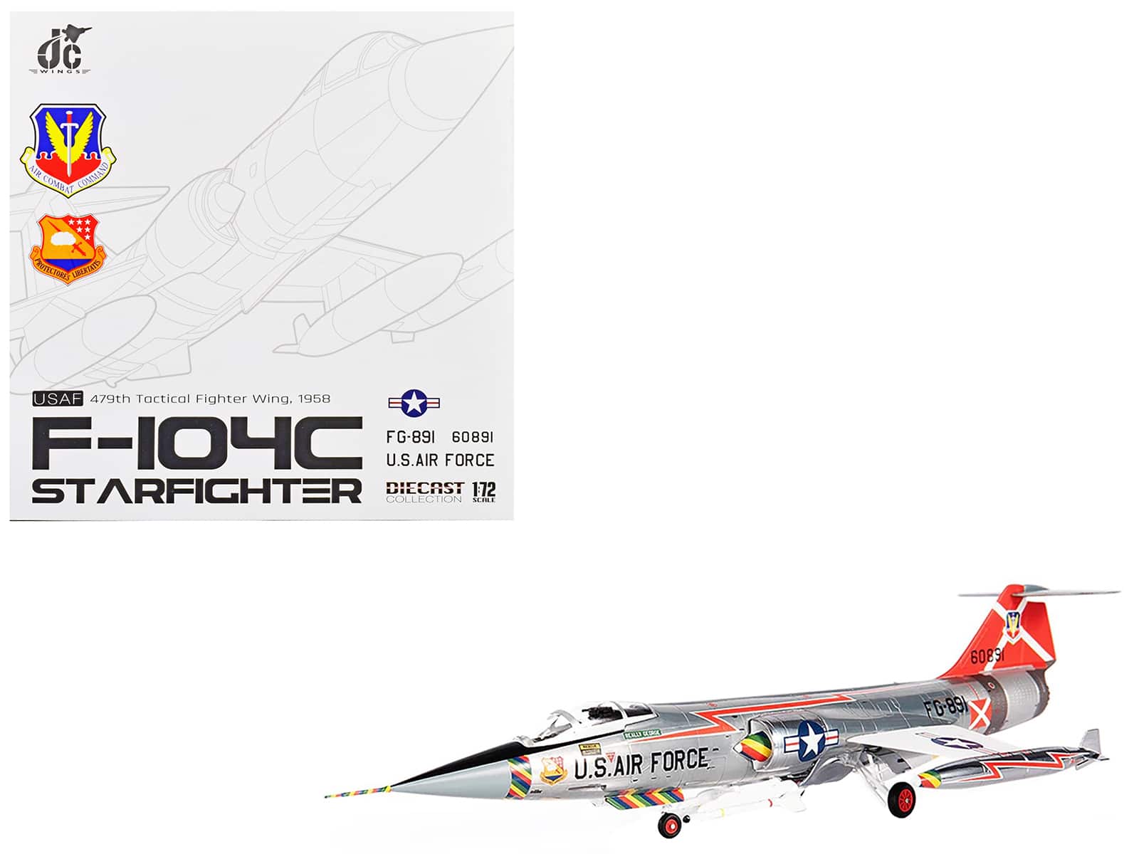 "Lockheed F-104C Starfighter Fighter Aircraft ""479th Tactical Fighter Wing"" (1958) USAF 1/72 Diecast Model by JC Wings" price history on PriceWatchPro