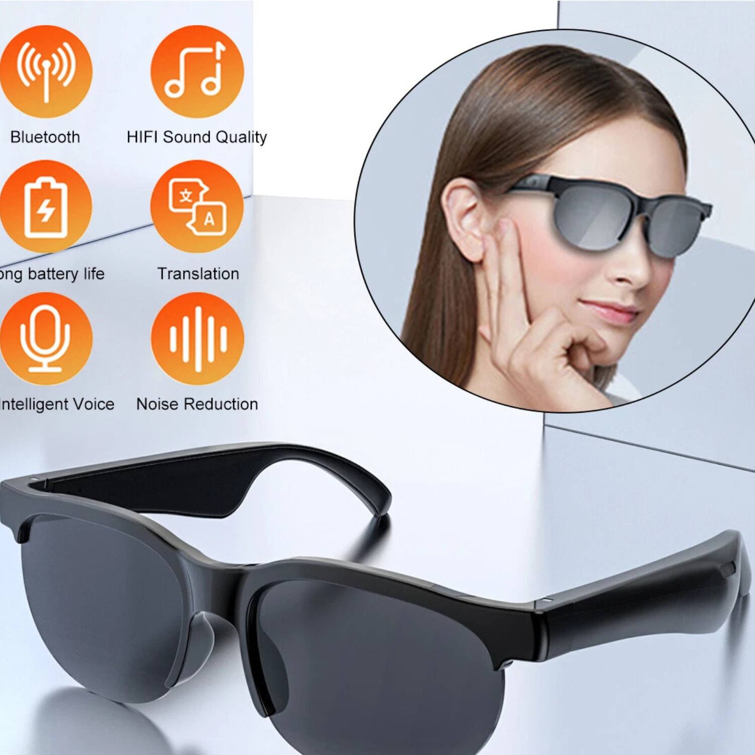 Bluetooth  
HiFi Sound Quality  
Long battery life  
Translation  
Intelligent Voice  
Noise Reduction