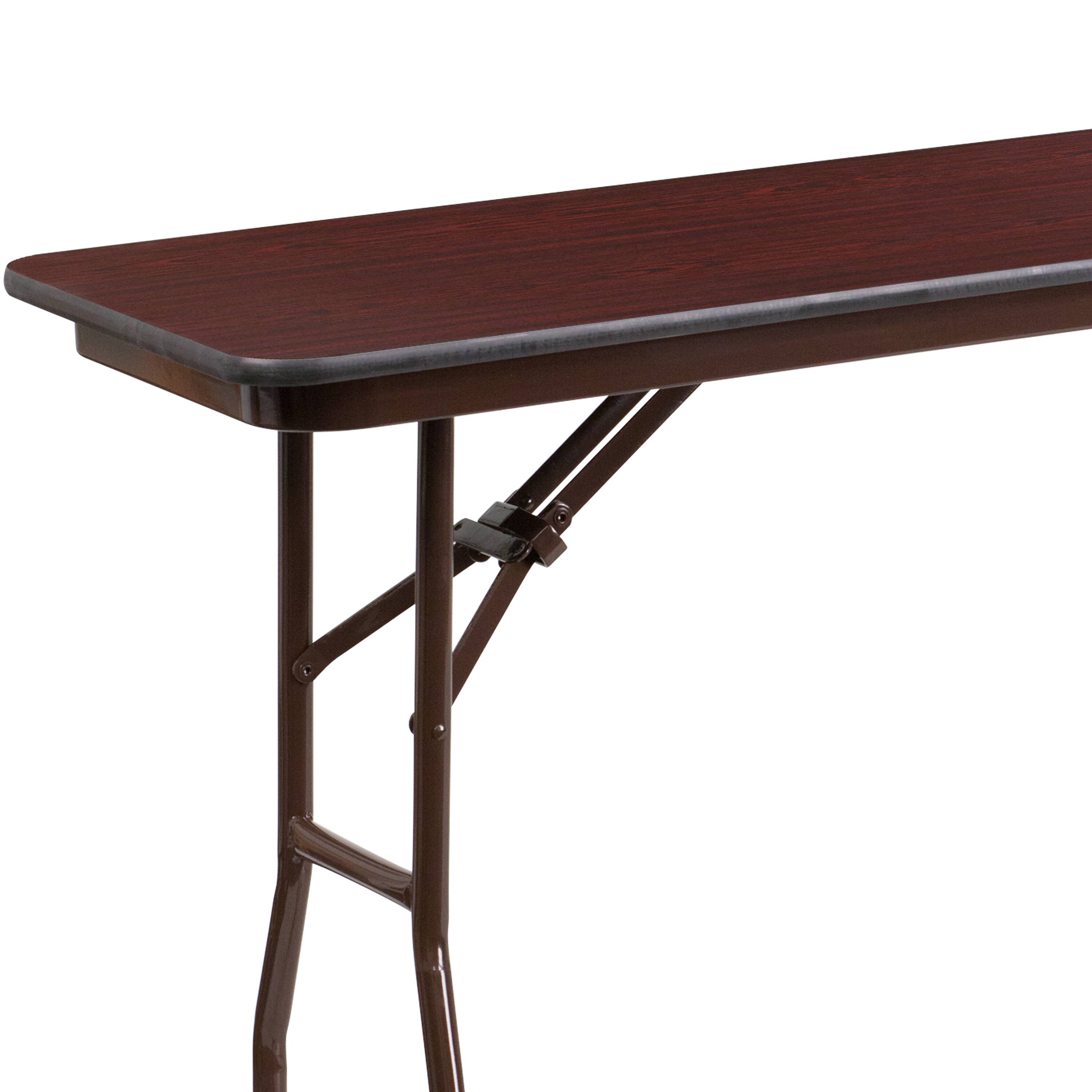 Alt View 8. Emma + Oliver - 6-Foot Mahogany Melamine Laminate Folding Training Table - Mahogany.