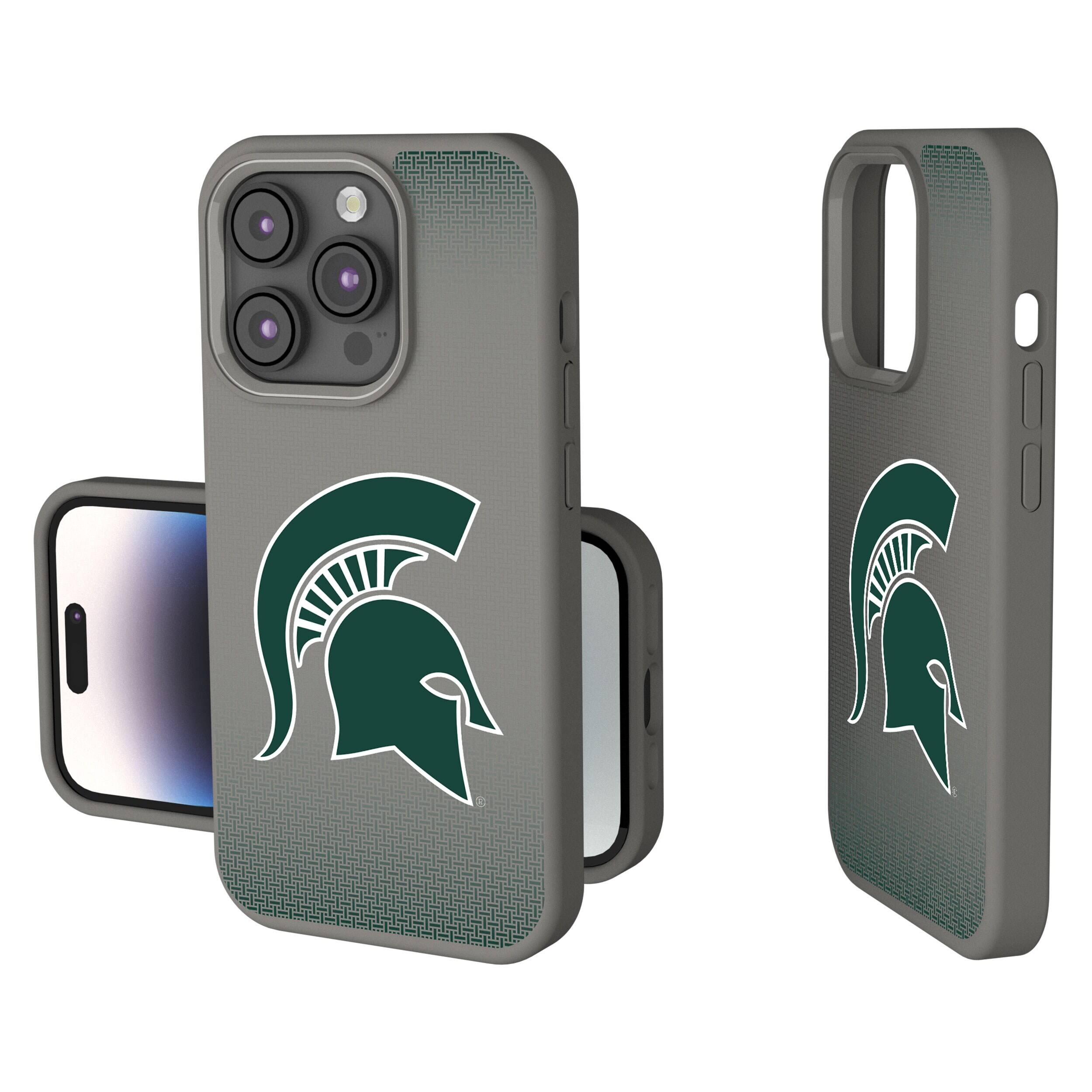Keyscaper - NCAA - Michigan State Spartans Linen Logo iPhone Soft Touch Case - 15 - Gray