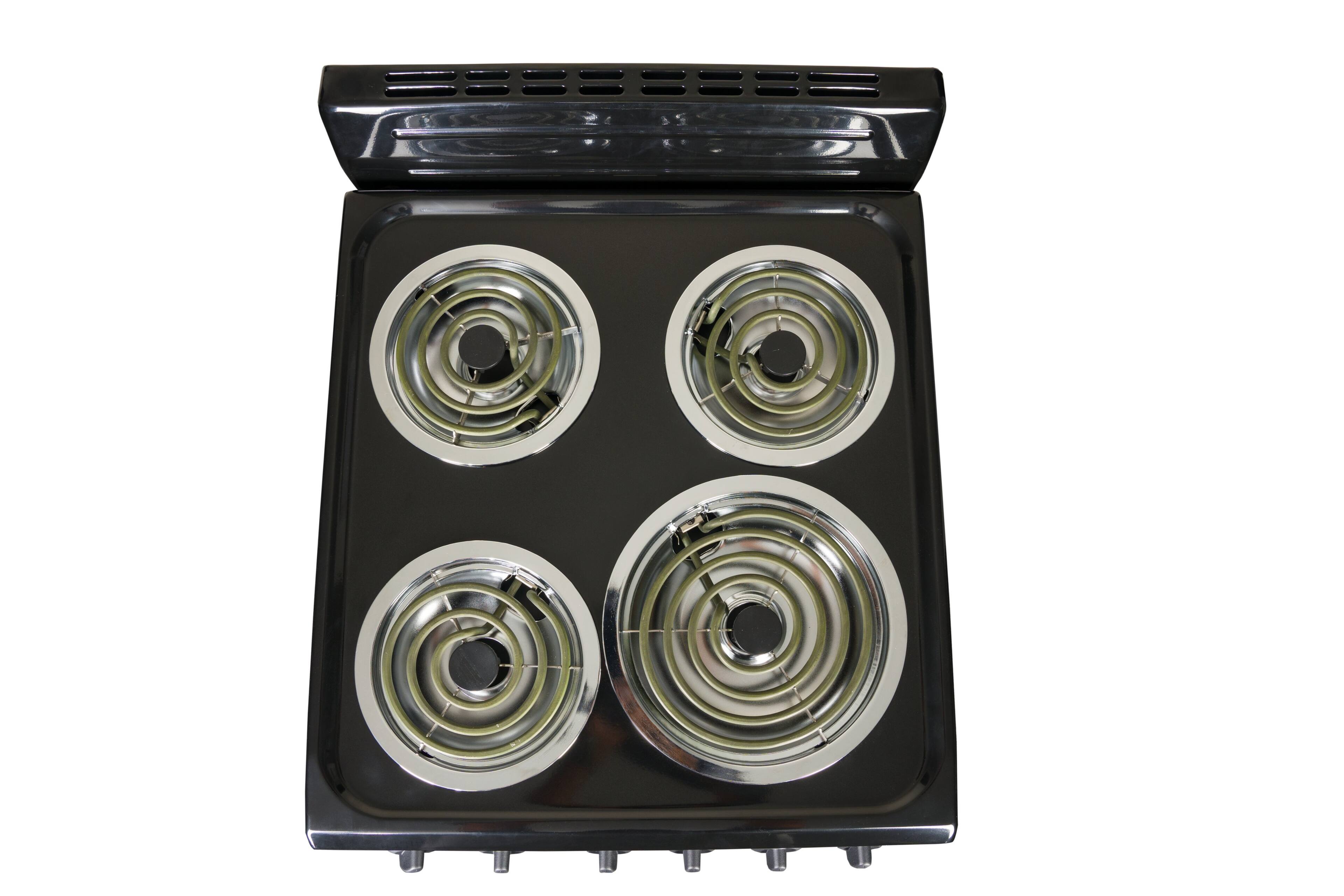 Alt View 1. Premium Levella - 2.2 Cu Ft Freestanding Electric Coil Range In Black with Mirrored Glass Oven Door - Black.