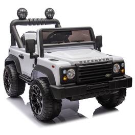 BreeBe - Licensed Land Rover Defender Volta 5008 24V Kids Ride-On Car 2WD, Parents Control, Bluetooth, Music, LED Lights - White