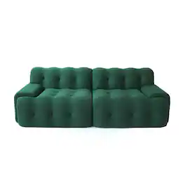 Yardgrace - 102.4in Modular Sectional Couch, 2 Seats Breathable Floor Sofa, Modern Couch - Green