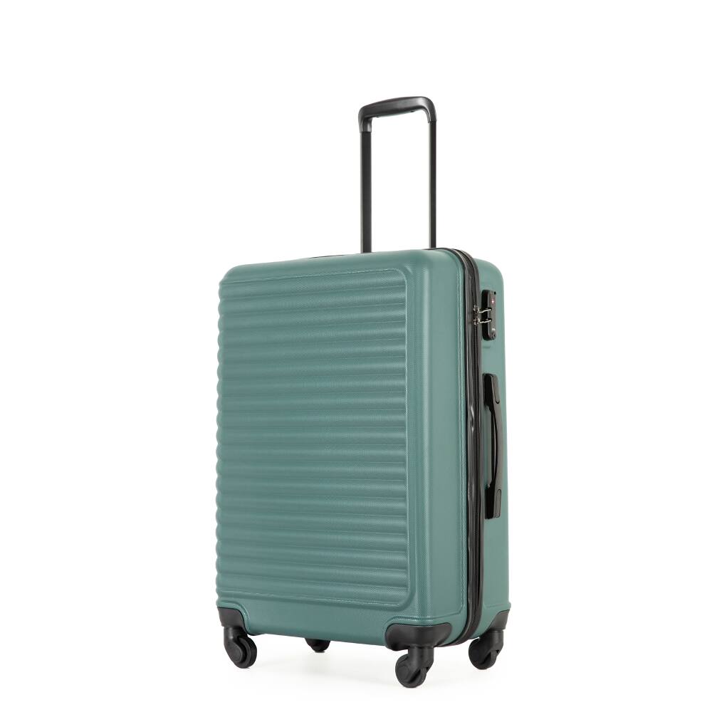 Back. Ropilly - Ropilly 3 Piece Luggage Set Green Hardshell Suitcase with Wheels - Green.