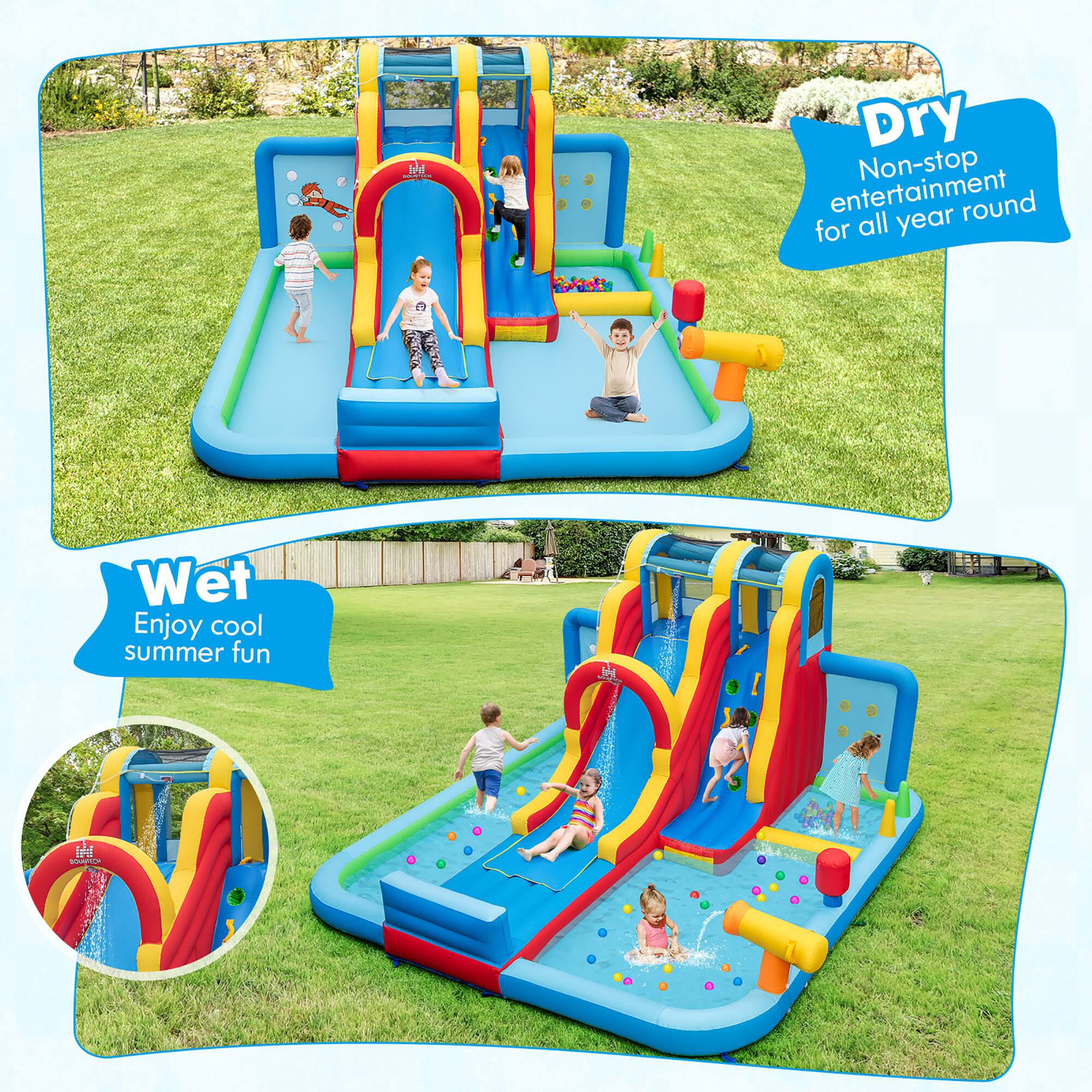 Dry  
Non-stop entertainment for all year round  

Wet  
Enjoy cool summer fun