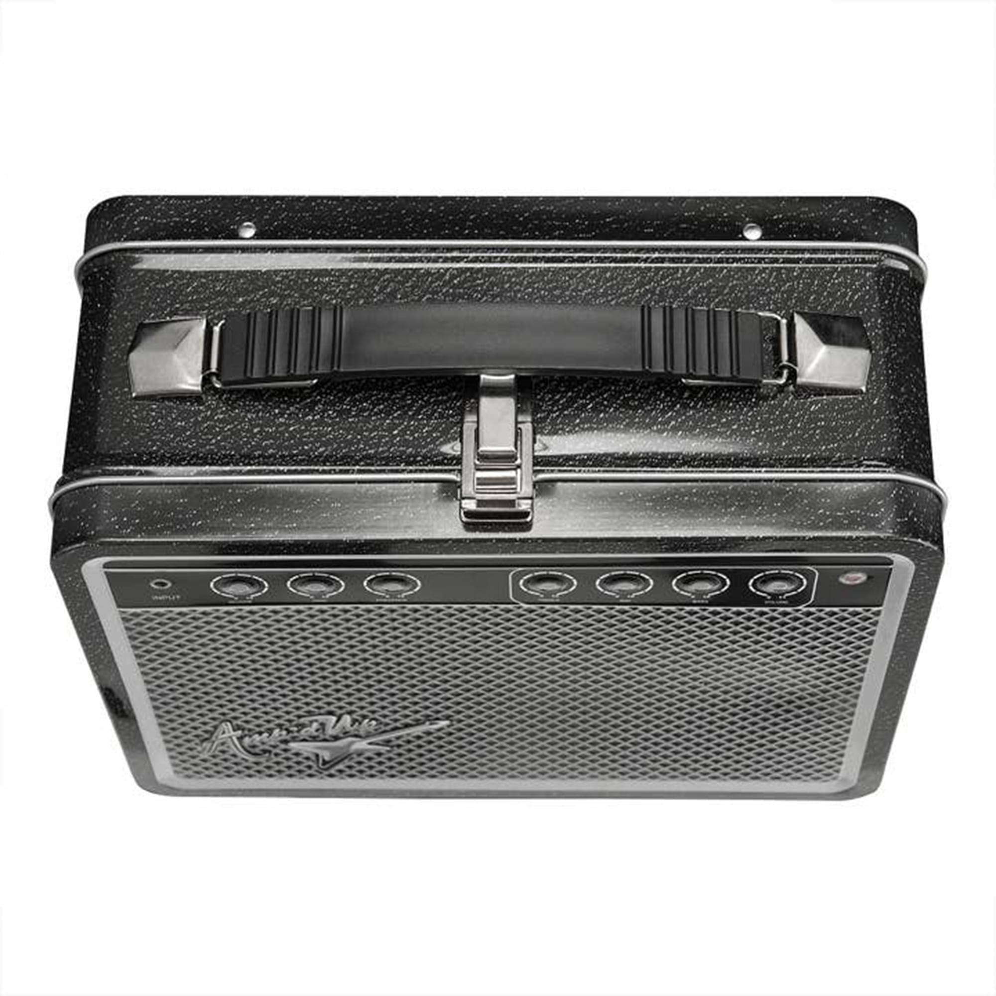 Alt View 2. NMR Distribution - Amp'd Up Guitar Amp-Style Retro Lunchbox | 8.5 x 6.5 Inches - Black.