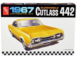 Skill 2 Model Kit 1967 Oldsmobile Cutlass 442 1/25 Scale Model by AMT - Yellow