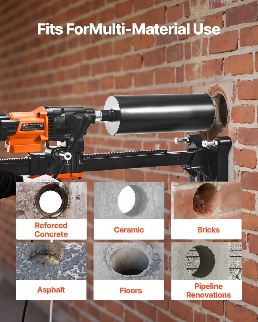 Diamond Core Rig Models VEVOR Diamond Core Drilling Machine, 0.8 10 in Drilling Diameter, Stand ...