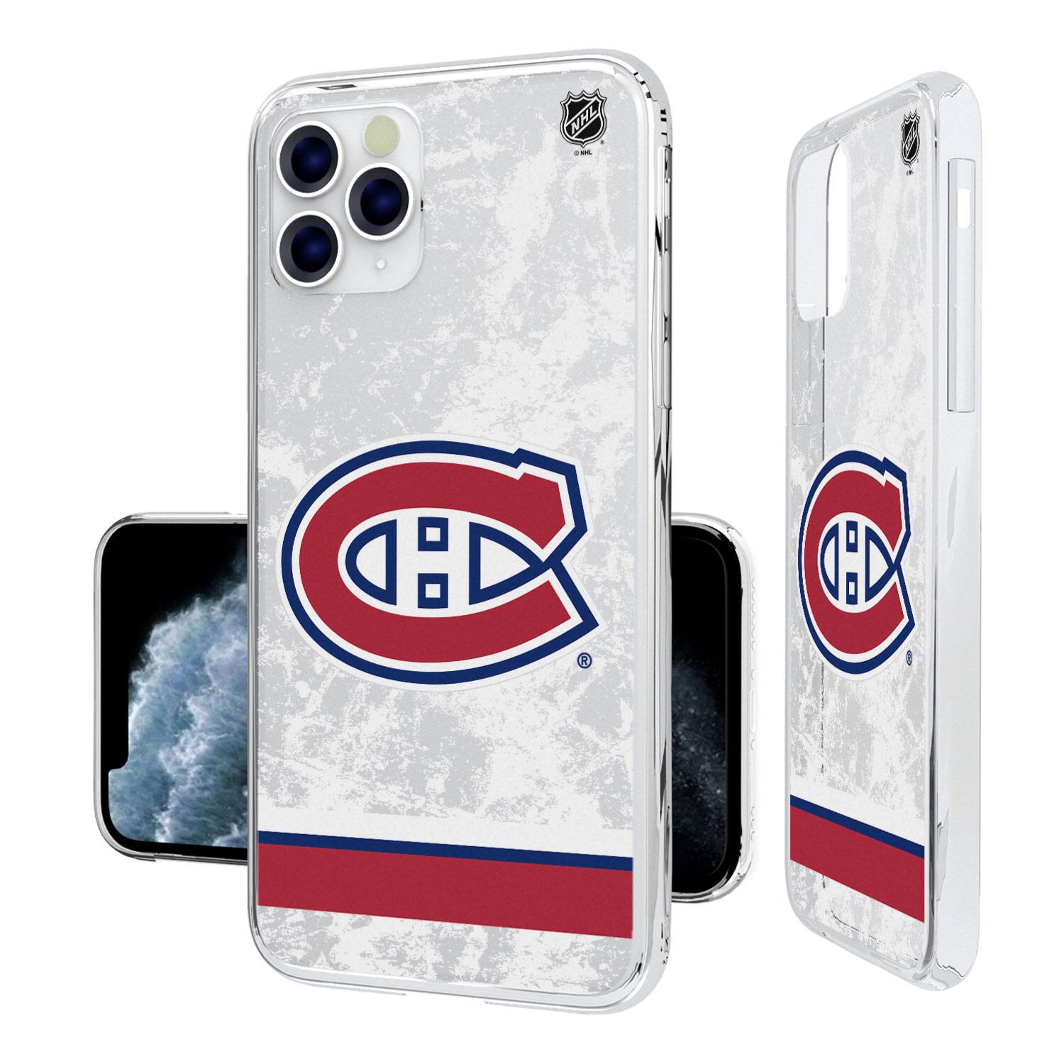 Keyscaper - Montreal Canadiens iPhone Stripe Clear Ice Case - Multicolor