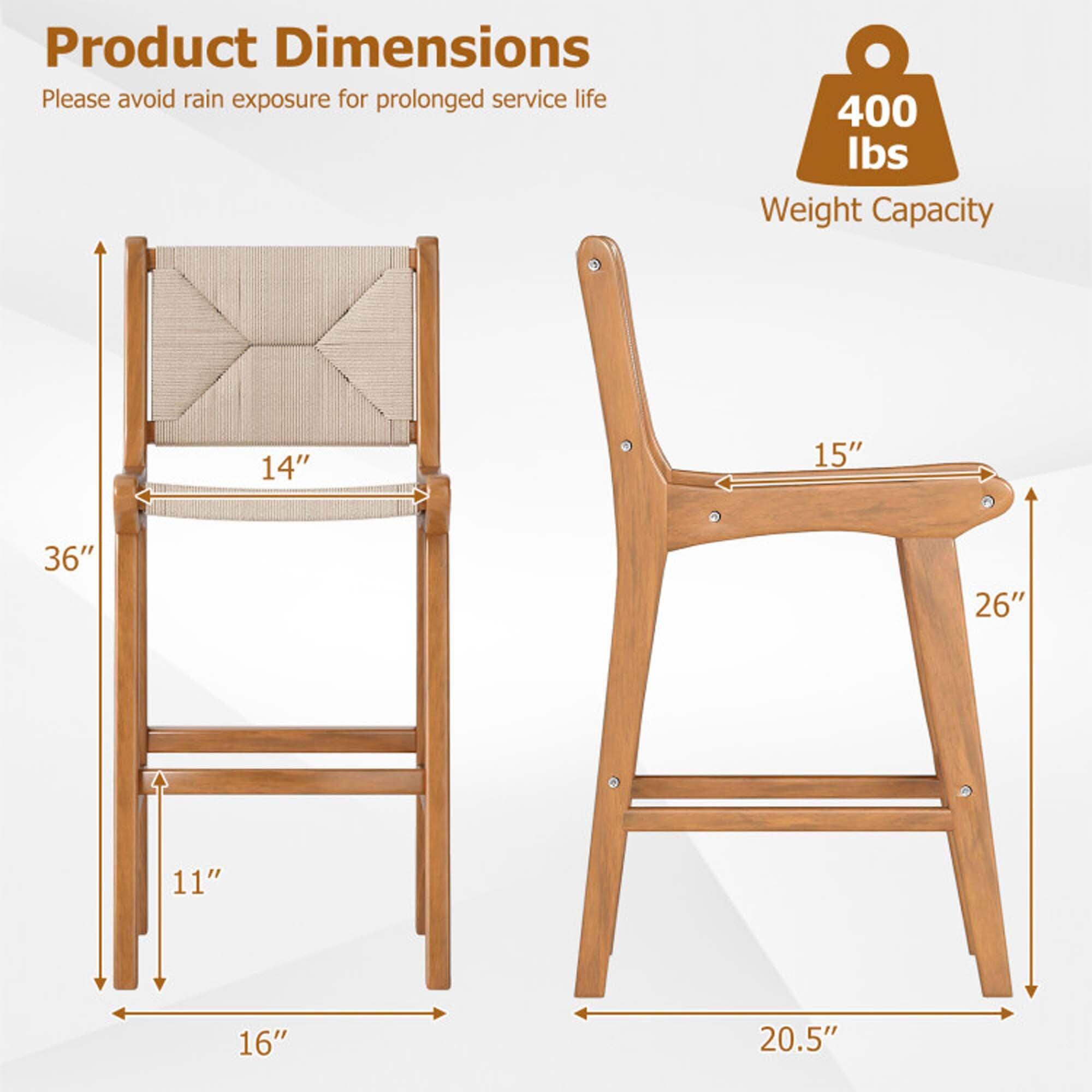 Product Dimensions  
Please avoid rain exposure for prolonged service life  

400 lbs Weight Capacity  

14"  
15"  
36"  
26"  
11"  
16"  
20.5"