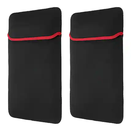 Front. Unique Bargains - 2pcs Laptop Case - Soft Computer Sleeve Carrying Bag, Shockproof Protective Cover for 15.6" Notebook - Red-Black.