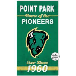 Jardine - Point Park Pioneers 11" x 20" Indoor/Outdoor Home Of The Sign - Green