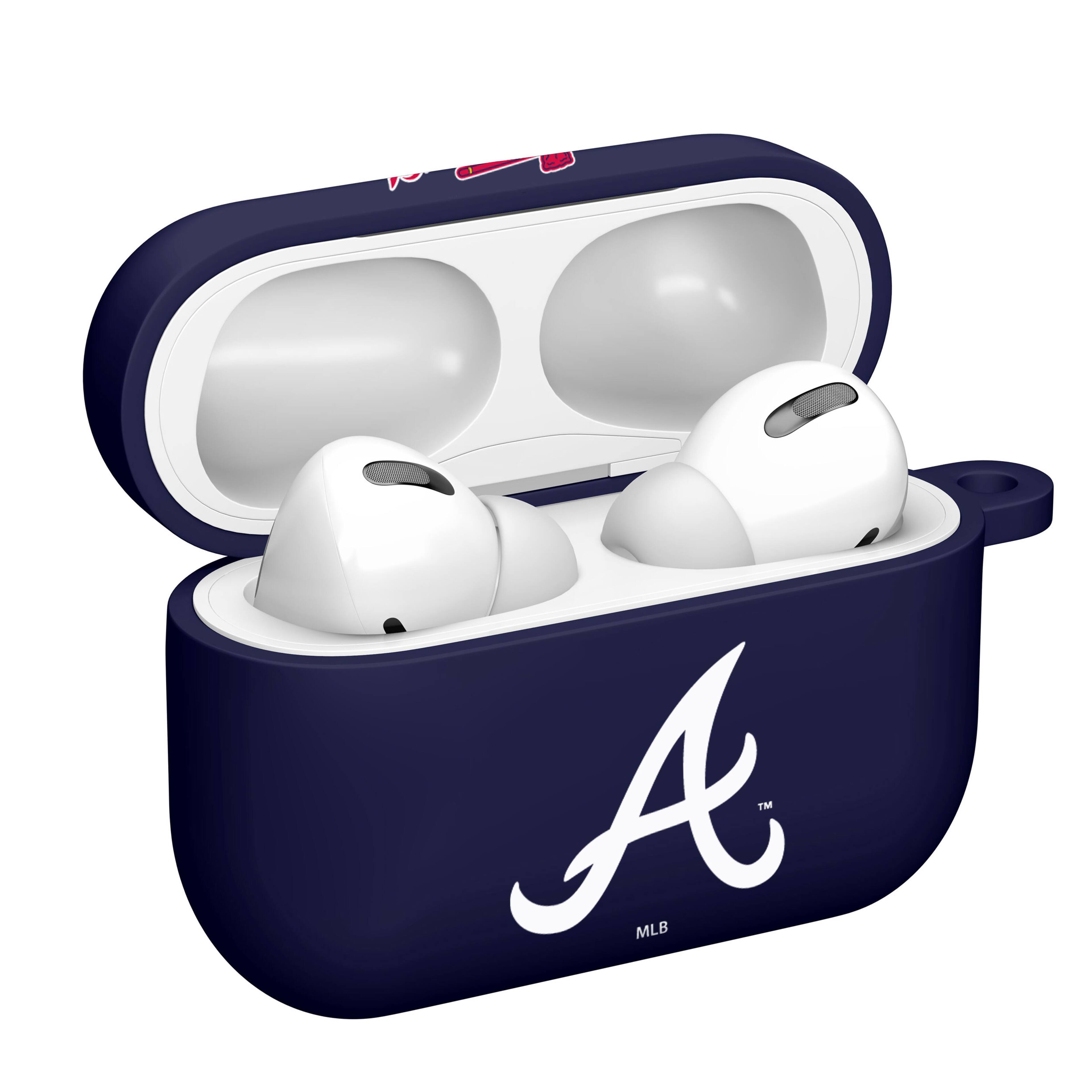 Alt View 1. Artinian - Atlanta Braves AirPods Pro Silicone Case Cover - Navy.