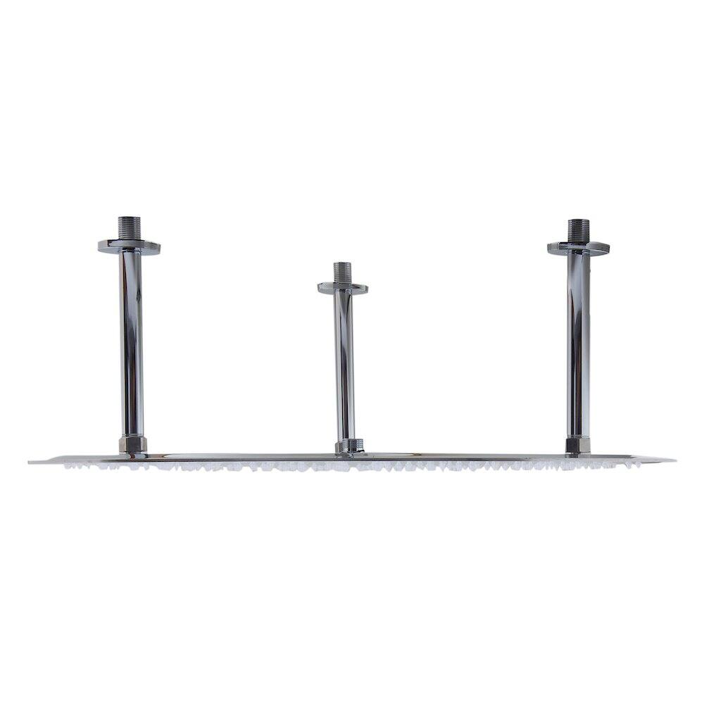 Angle. Alfi - 24" Round Polished Solid Stainless Steel Ultra Thin Rain Shower Head - Silver.