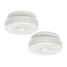IQ America - IQA Battery Powered Motion Activated Ceiling Light 7in 1150 Lumens Indoor Outdoor Eaves Sheds Closets Attic 2pk - White