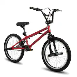 HILAND - 20 inch Freestyle Kids BMX Bike,Beginner-Level, 360 Degree Gyro & 4 Pegs, Kids' Bicycles for Boys,Girls - Red