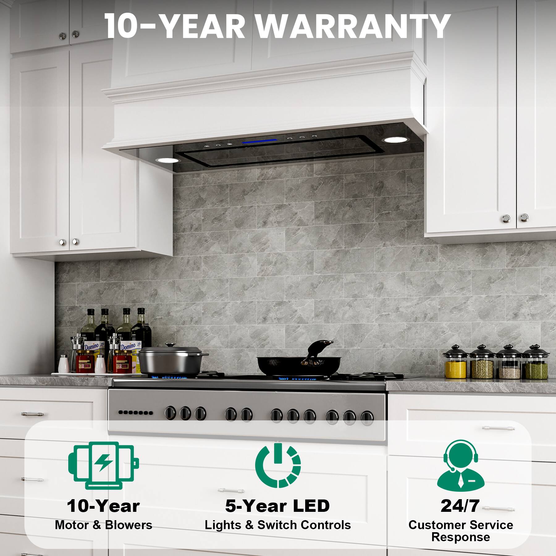 10-YEAR WARRANTY

10-Year Motor & Blowers  
5-Year LED Lights & Switch Controls  
24/7 Customer Service Response