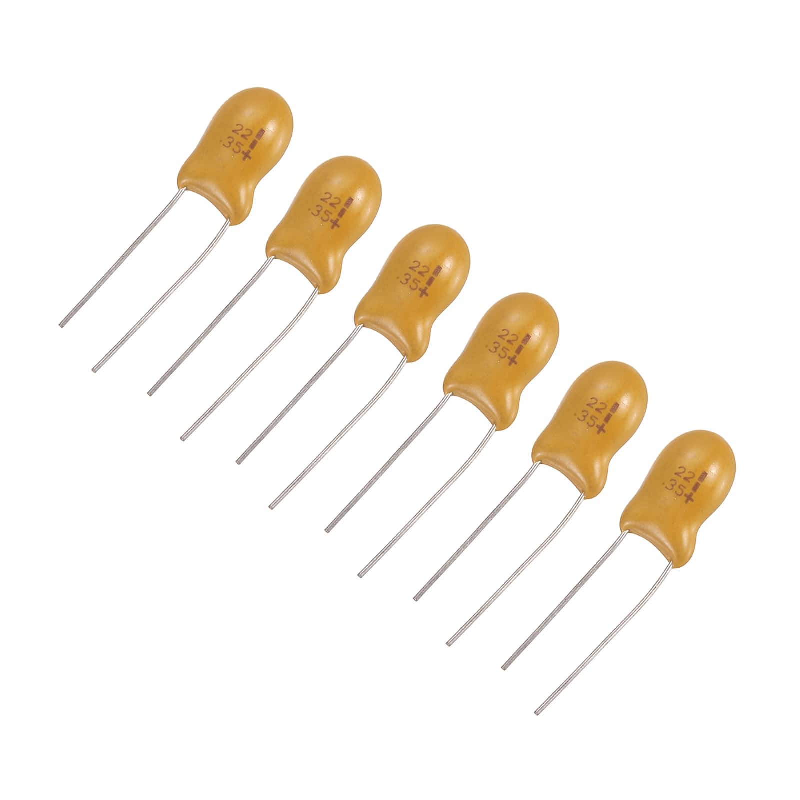 Unique Bargains - Tantalum Capacitor 22uF 35V Yellow Radial Dipped, for Circuit Boards/DIY/Computer, 6pcs - Orange price history on PriceWatchPro