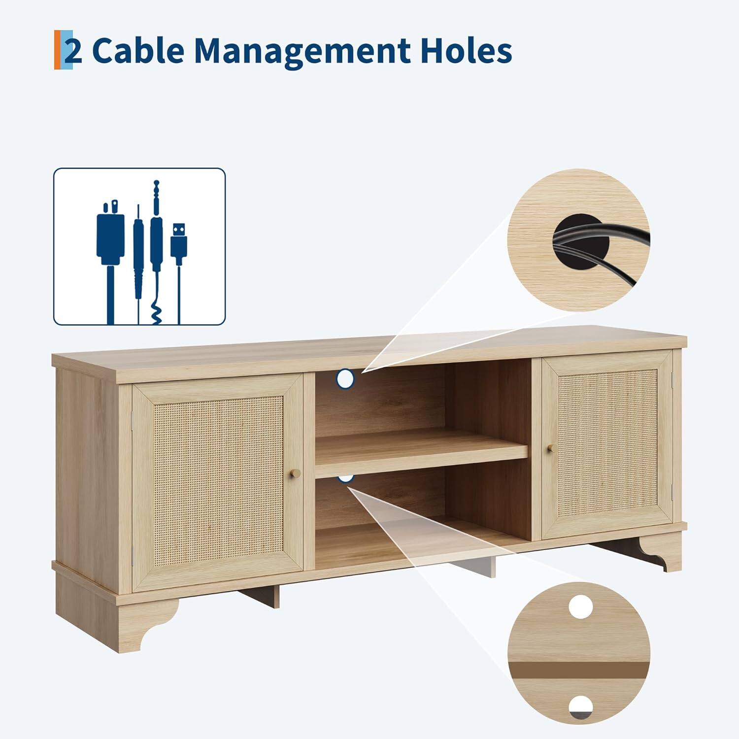 2 Cable Management Holes
