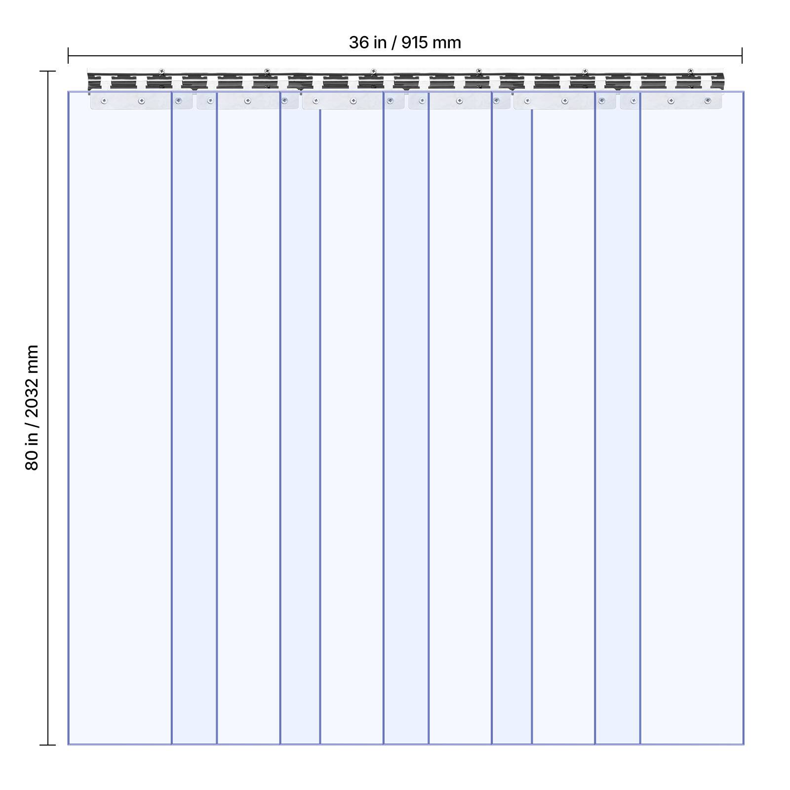 36 in / 915 mm  
80 in / 2032 mm