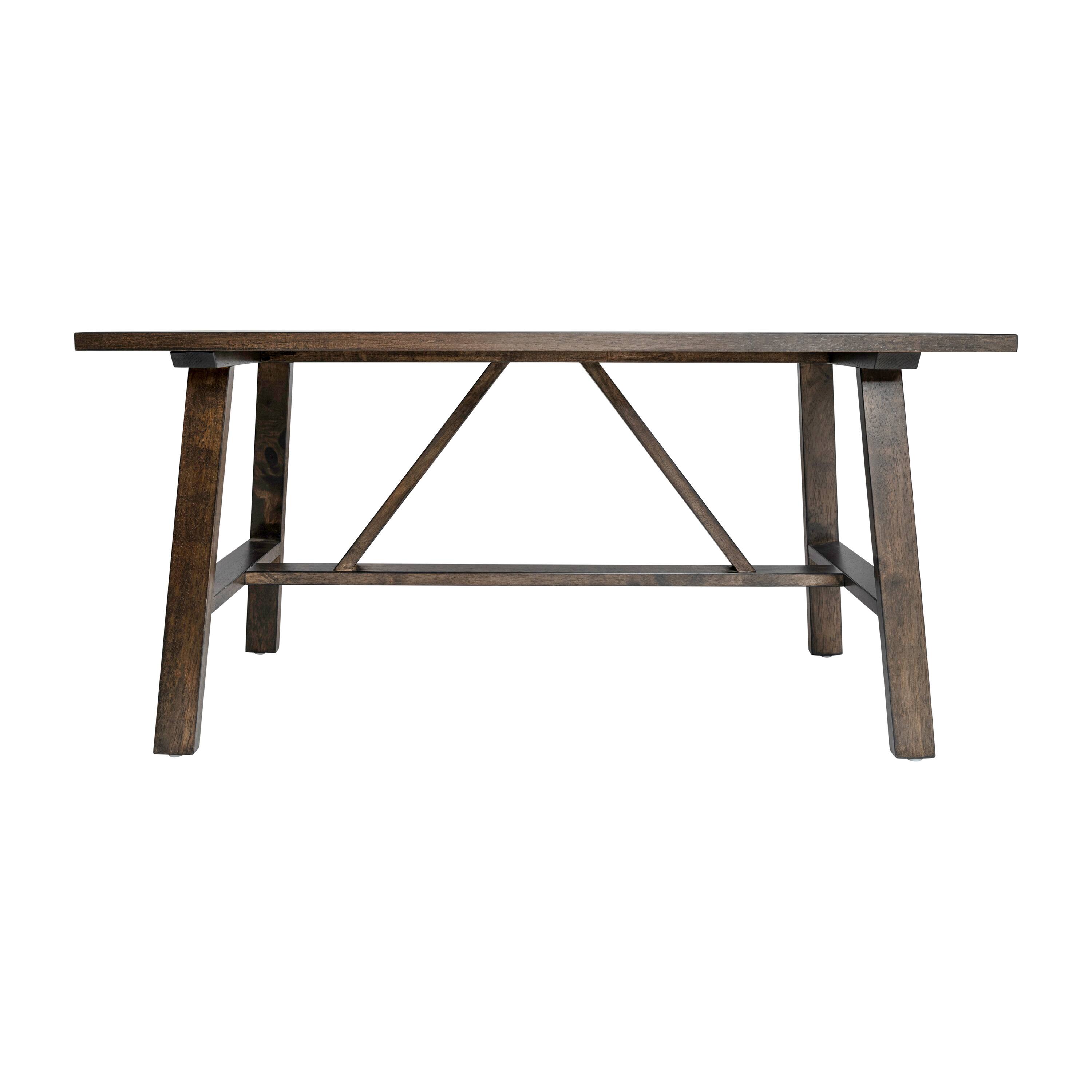 Angle. Flash Furniture - Eli Solid Wood Farmhouse Coffee Table, Trestle Style Accent Table in Dark Gray - Gray.