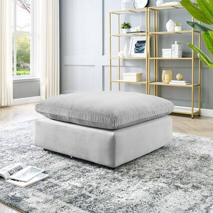 Front. Modway - Commix Down Filled Overstuffed Performance Velvet Ottoman by Modway - EEI-4365-LGR.