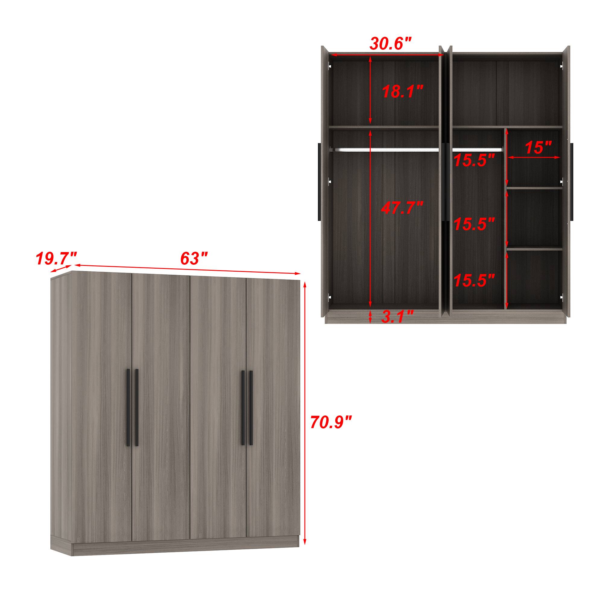 - 30.6"
- 18.1"
- 15.5"
- 15"
- 47.7"
- 15.5"
- 19.7"
- 63"
- 15.5"
- 3.1"
- 70.9"
