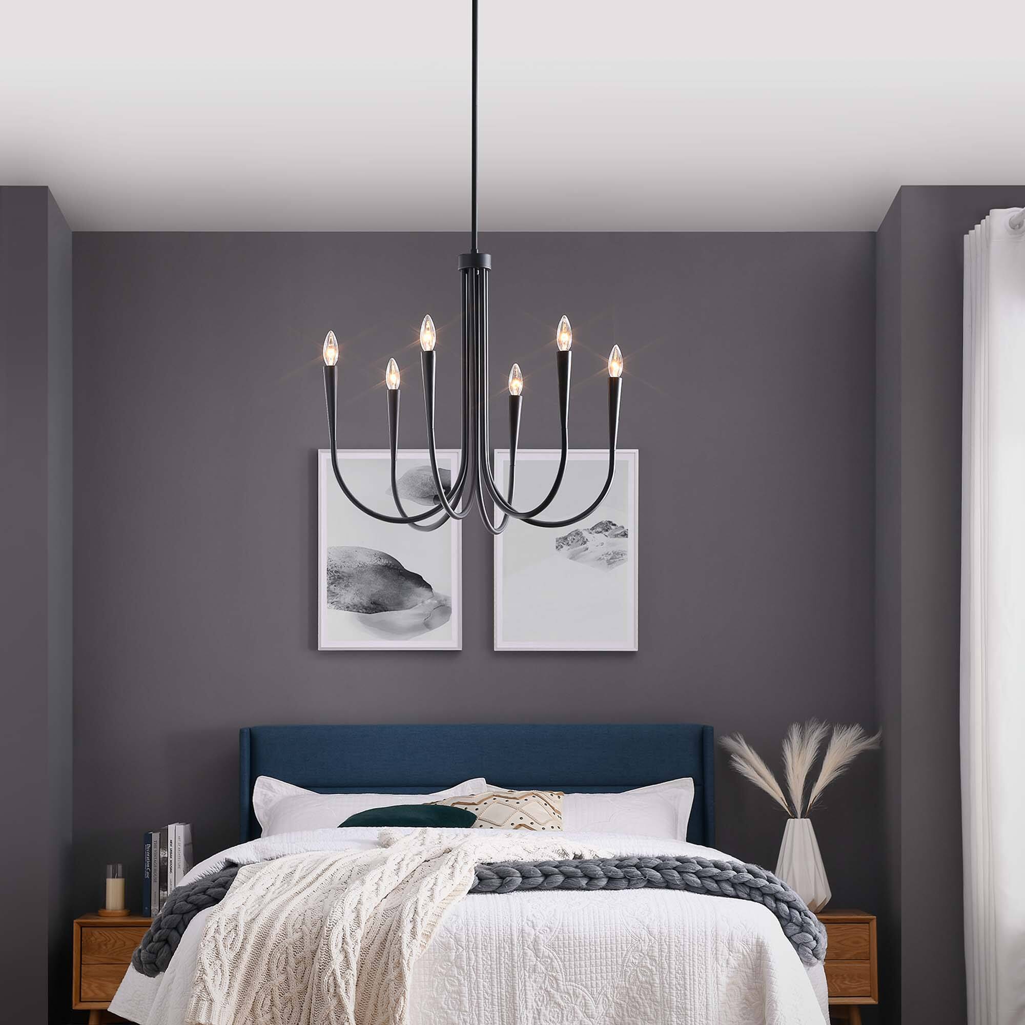 Alt View 1. Modway - Penrose 6-Light Chandelier by Modway - Black.