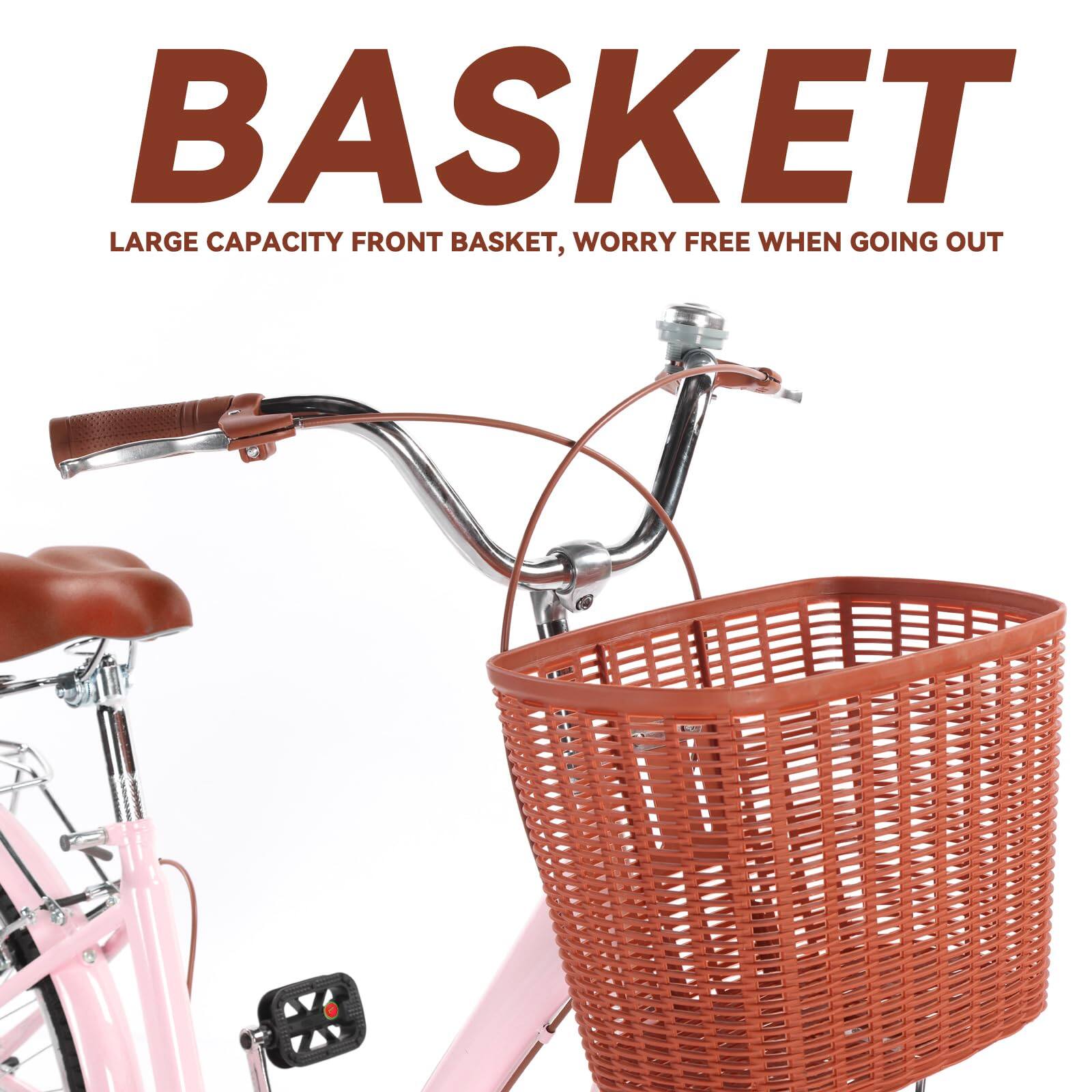 BASKET  
LARGE CAPACITY FRONT BASKET, WORRY FREE WHEN GOING OUT