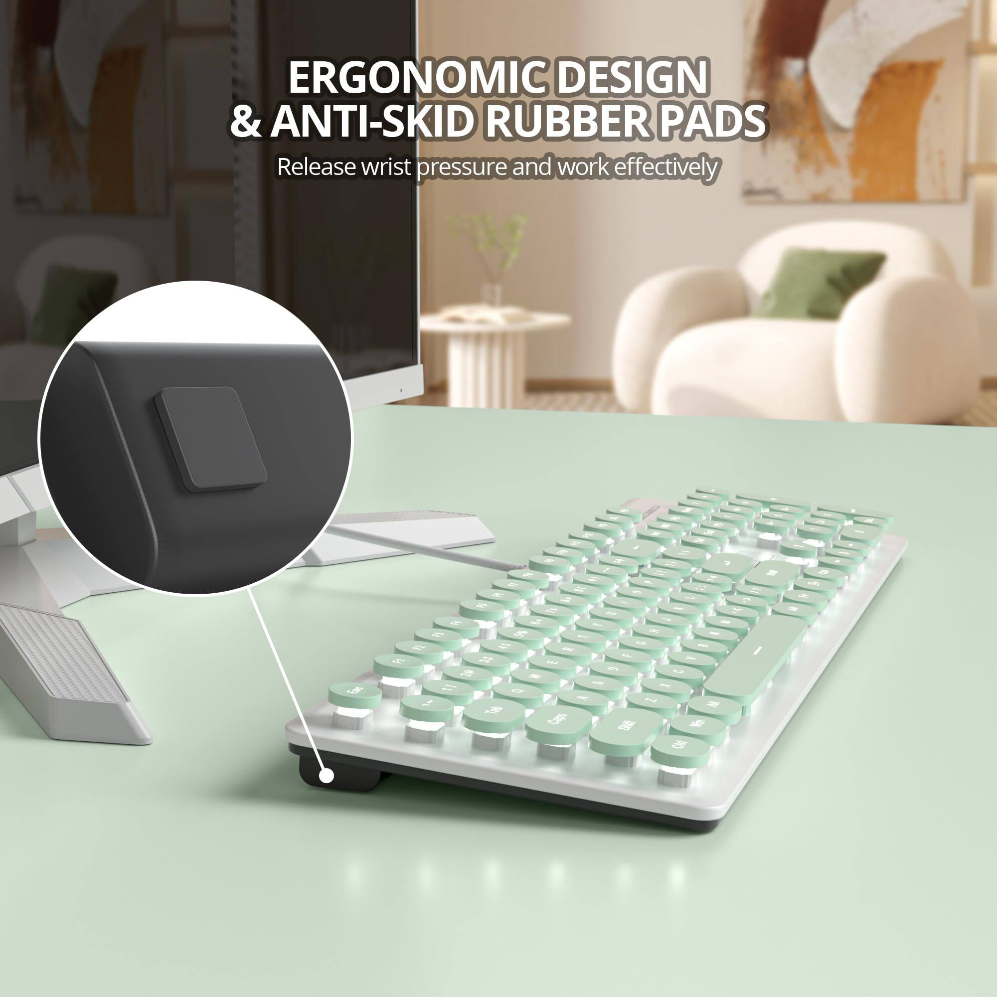 ERGONOMIC DESIGN & ANTI-SKID RUBBER PADS  
Release wrist pressure and work effectively