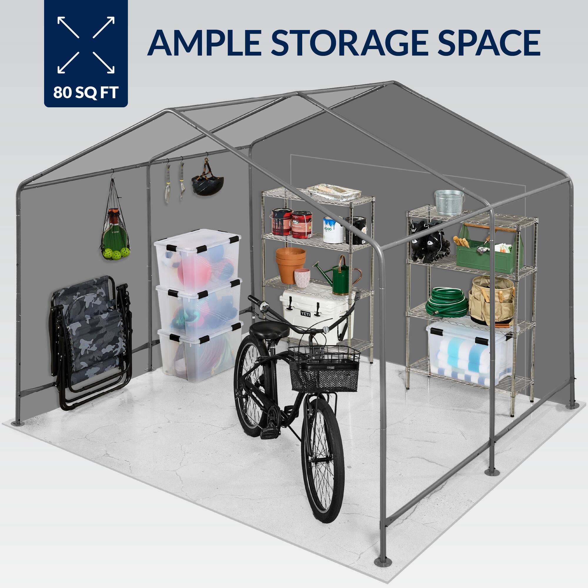 AMPLE STORAGE SPACE  
80 SQ FT