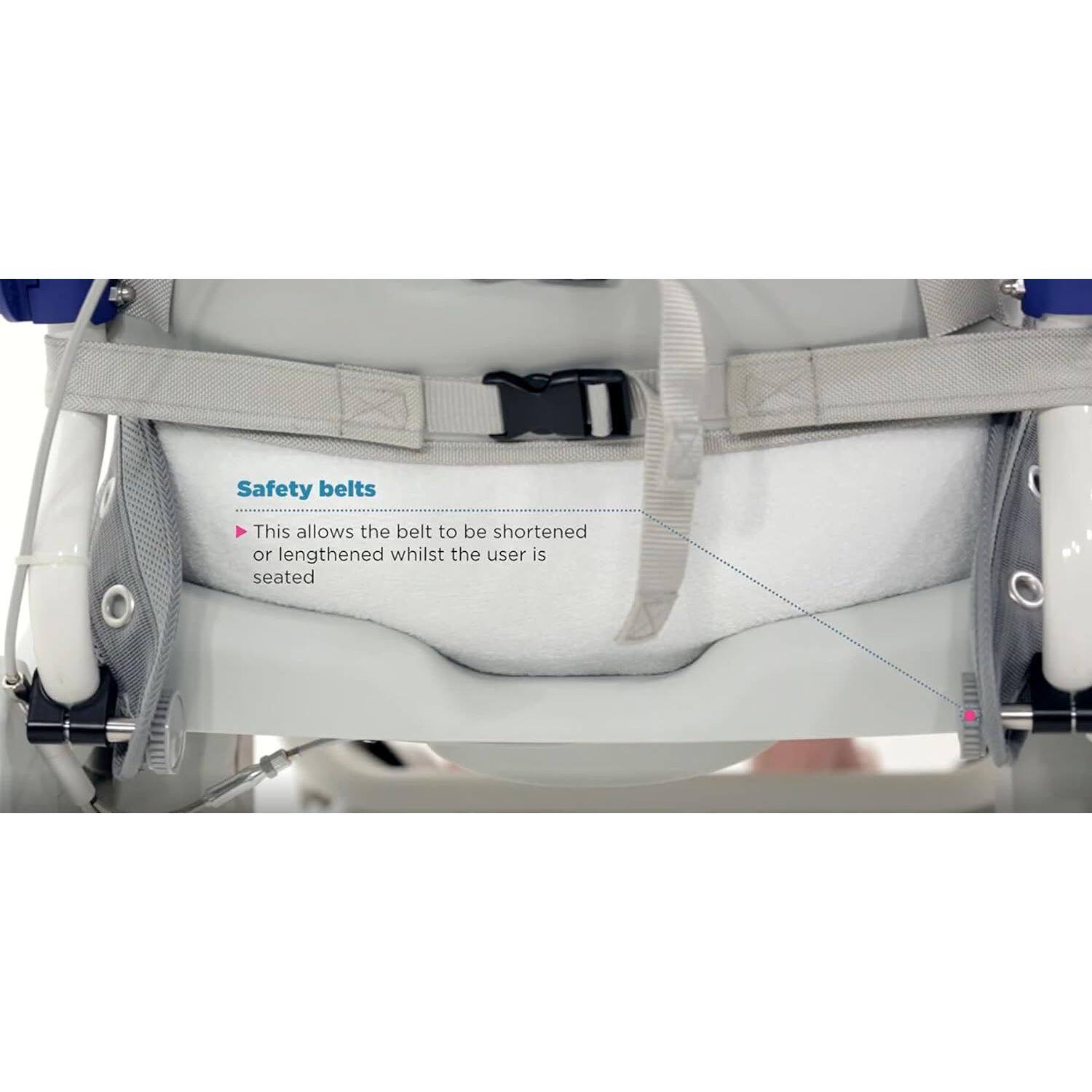 Safety belts  
This allows the belt to be shortened or lengthened whilst the user is seated