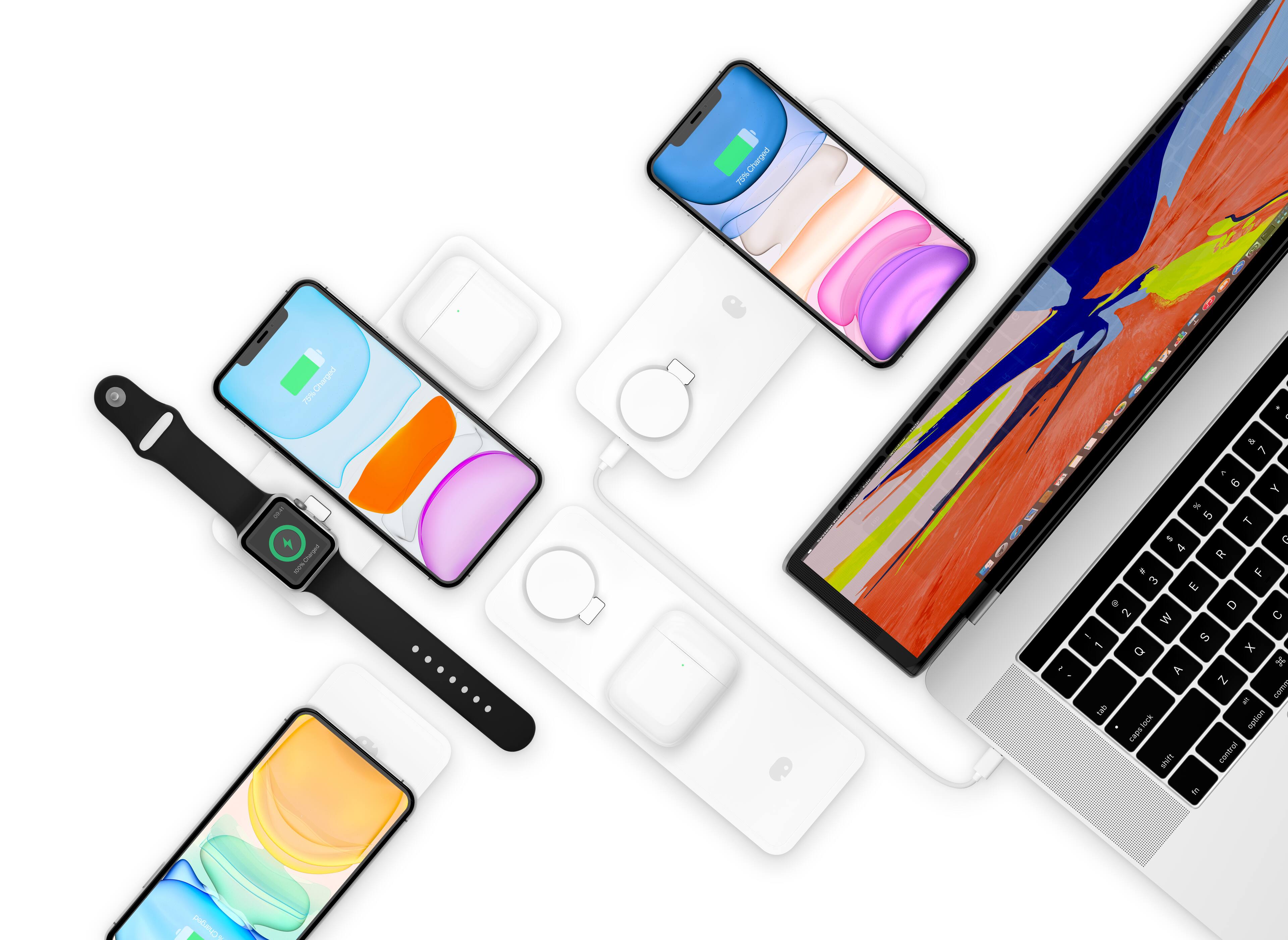 Alt View 16. Einova - Eggtronic Power Bar 7.5W Wireless Charging Pad for Qi-enabled Devices - White.