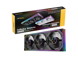 Antec - Infinity Matrix 360 Reverse ARGB, 360mm Fan, Reverse Blade, Dual-Cable, 4-Sided Lighting, PWM 1800 RPM - Multicolor