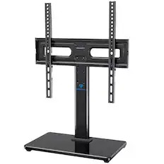 Front. Perlesmith - Universal TV Stand for 32"-60" TVs, Height Adjustable, Swivel, Supports Up to 88lbs, VESA 100x100 –400x400mm, PSTVS28B - Black.