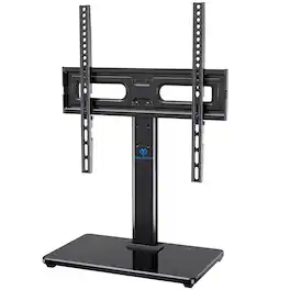 Perlesmith - Universal TV Stand for 32"-60" TVs, Height Adjustable, Swivel, Supports Up to 88lbs, VESA 100x100 –400x400mm, PSTVS28B - Black
