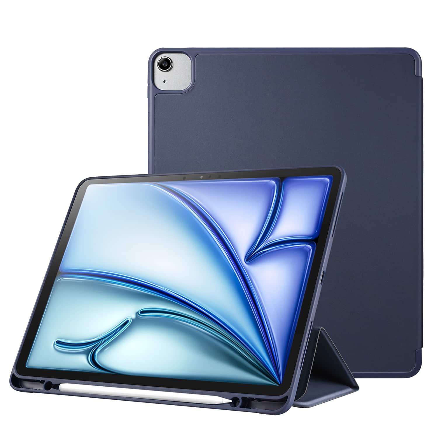 Vena - For Apple iPad Air 11 Inch Case, iPad Air M3 11 Inch Case (2025), Slim Trifold Stand, iPad 10.9 Cover 2020/2022 - Blue