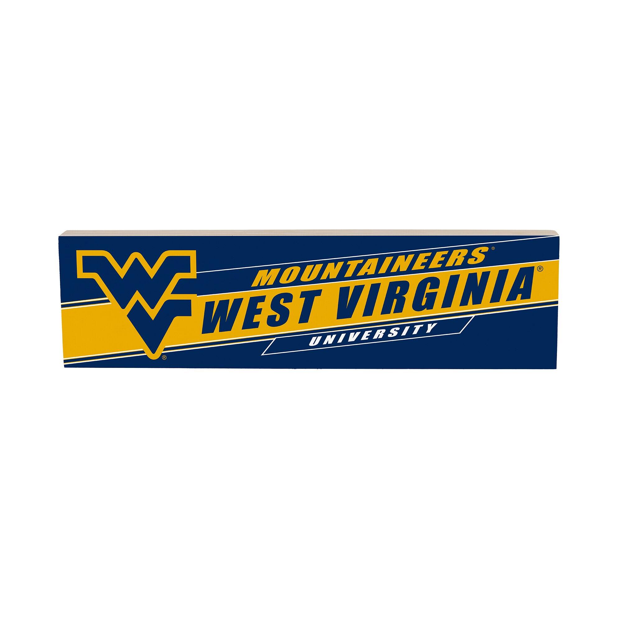West Virginia Mountaineers 5" x 18" Shadow Logo Wood Mantle Sign