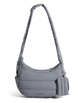 Bagsmart - Compact Puffer Crossbody Hobo Bag, 3-Way Carry Sling with Expandable Water Bottle Pocket for Travel & Daily Use - Gray